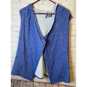 New Directions  Vest Size Large‎ Blue Chambray Denim Hoodie Bohemian